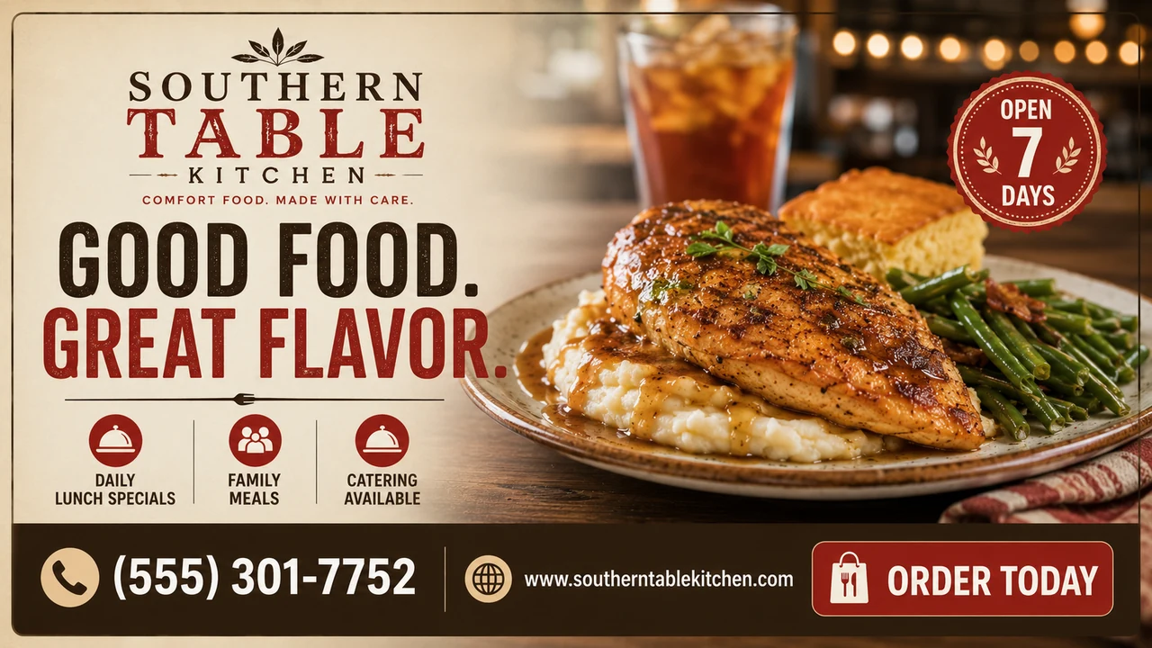 Southern Table Kitchen television advertisement template
